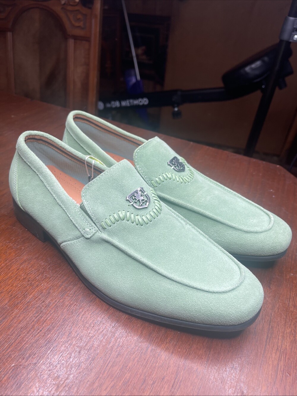 Stacy Adams Quincy Men’s GREEN Suede Loafers Shoes Slip On New Size 9M 🇨🇳